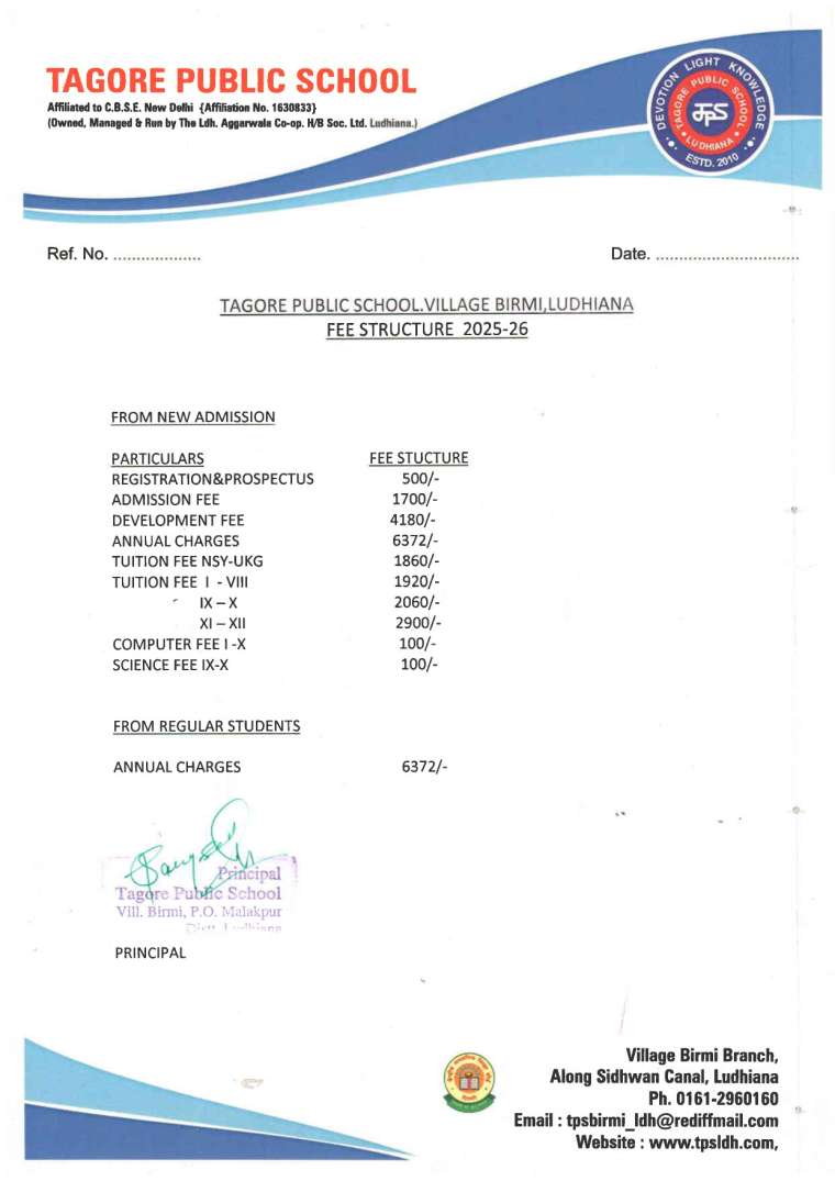 FEE STRUCTURE 2025-26