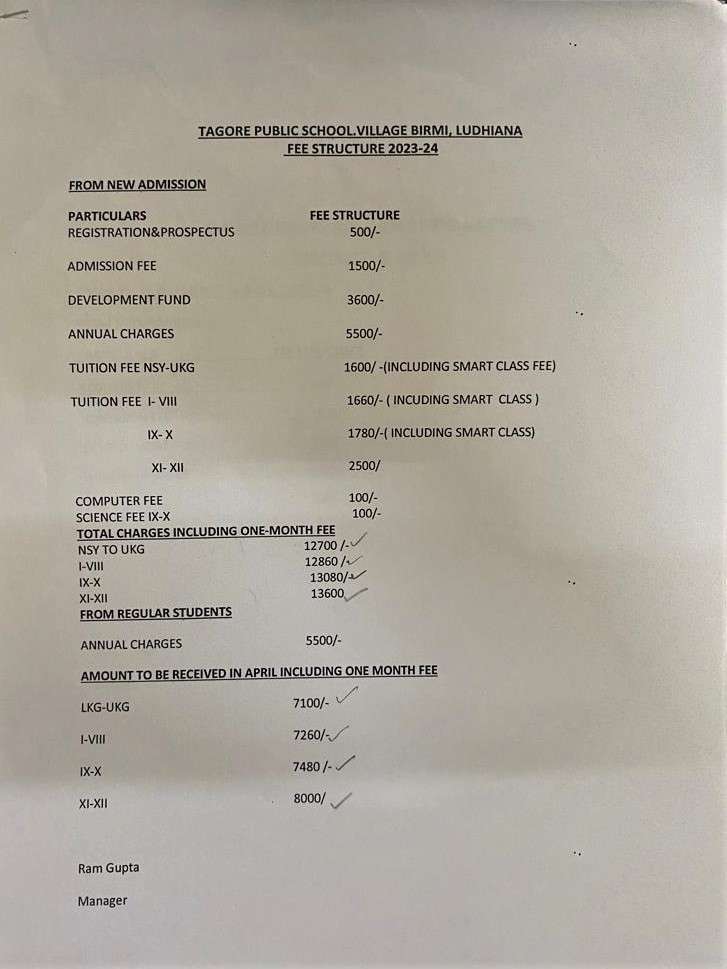 1 - FEE STRUCTURE 2023-24